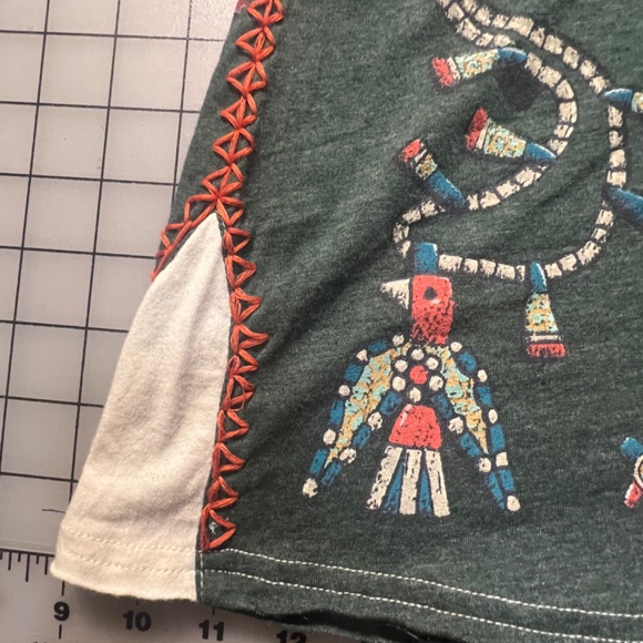 Double D Ranch Pueblo Bird Tee 2X 2XL 1XL Green Aztec Beads PLUS NWOT - Picture 8 of 16